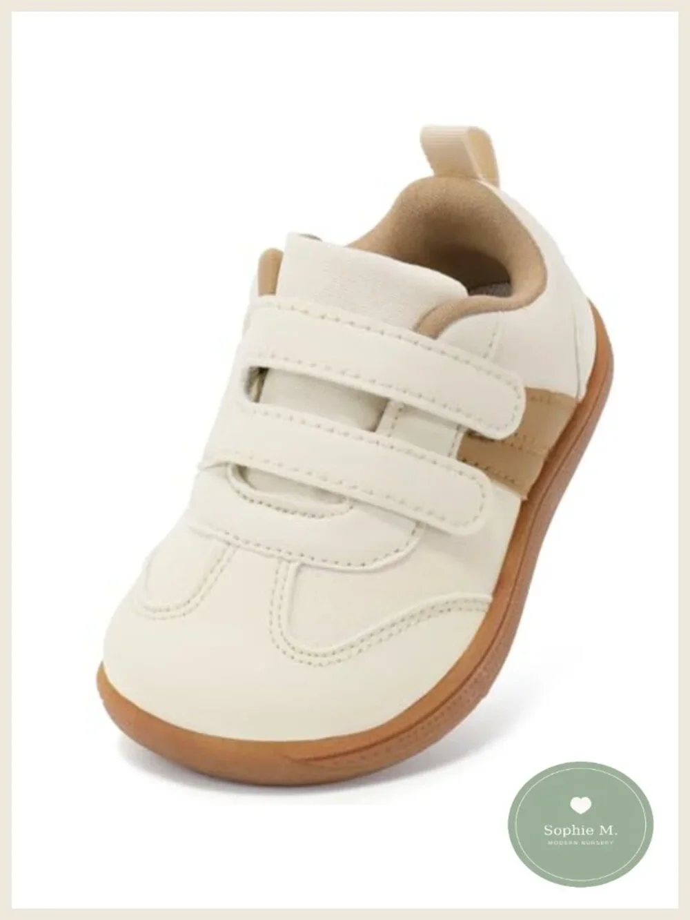 Toddler First Walk Sneakers Wide Toe Box Non-Slip Hook & Loop Breathable Canvas